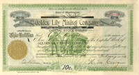 Golden Lily Mining Co. - Stock Certificate